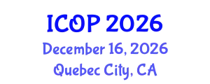 International Conference on Optics and Photonics (ICOP) December 16, 2026 - Quebec City, Canada