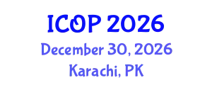 International Conference on Optics and Photonics (ICOP) December 30, 2026 - Karachi, Pakistan