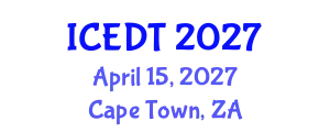 International Conference on Educational Design and Technology (ICEDT) April 15, 2027 - Cape Town, South Africa