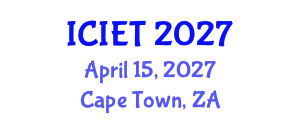 International Conference on Imaging Engineering and Technology (ICIET) April 15, 2027 - Cape Town, South Africa