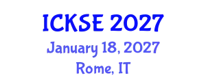 International Conference on Knowledge and Software Engineering (ICKSE) January 18, 2027 - Rome, Italy