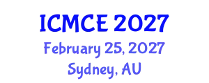 International Conference on Mechatronics and Control Engineering (ICMCE) February 25, 2027 - Sydney, Australia