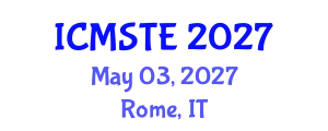 International Conference on Medical Science, Technology and Engineering (ICMSTE) May 03, 2027 - Rome, Italy