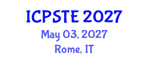 International Conference on Pharmaceutical Science, Technology and Engineering (ICPSTE) May 03, 2027 - Rome, Italy