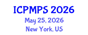 International Conference on Pharmacology, Medicinal and Pharmaceutical Sciences (ICPMPS) May 25, 2026 - New York, United States