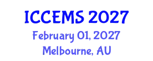 International Conference on Chemical, Environment and Medical Sciences (ICCEMS) February 01, 2027 - Melbourne, Australia