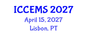 International Conference on Chemical, Environment and Medical Sciences (ICCEMS) April 15, 2027 - Lisbon, Portugal