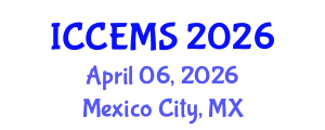 International Conference on Chemical, Environment and Medical Sciences (ICCEMS) April 06, 2026 - Mexico City, Mexico