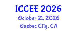International Conference on Civil and Environmental Engineering (ICCEE) October 21, 2026 - Quebec City, Canada
