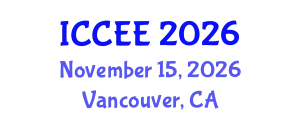 International Conference on Civil and Environmental Engineering (ICCEE) November 15, 2026 - Vancouver, Canada