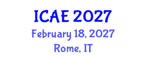 International Conference on Architectural Engineering and Designing (ICAE) February 18, 2027 - Rome, Italy