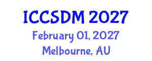 International Conference on Computer Science and Data Mining (ICCSDM) February 01, 2027 - Melbourne, Australia