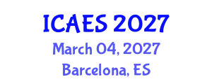International Conference on Agriculture and Environmental Systems (ICAES) March 04, 2027 - Barcelona, Spain