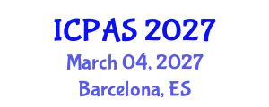 International Conference on Physics and Astronomical Sciences (ICPAS) March 04, 2027 - Barcelona, Spain