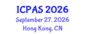 International Conference on Physics and Astronomical Sciences (ICPAS) September 27, 2026 - Hong Kong, China