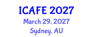International Conference on Agricultural and Food Engineering (ICAFE) March 29, 2027 - Sydney, Australia