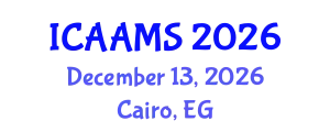International Conference on Autonomous Agents and Multiagent Systems (ICAAMS) December 13, 2026 - Cairo, Egypt