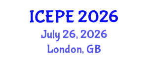 International Conference on Electrical and Power Engineering (ICEPE) July 26, 2026 - London, United Kingdom