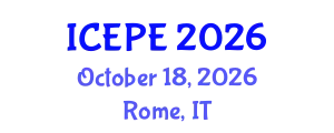 International Conference on Electrical and Power Engineering (ICEPE) October 18, 2026 - Rome, Italy