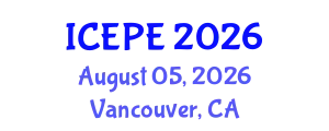 International Conference on Electrical and Power Engineering (ICEPE) August 05, 2026 - Vancouver, Canada