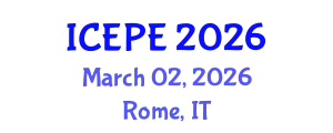 International Conference on Electrical and Power Engineering (ICEPE) March 02, 2026 - Rome, Italy