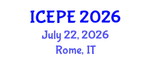 International Conference on Electrical and Power Engineering (ICEPE) July 22, 2026 - Rome, Italy