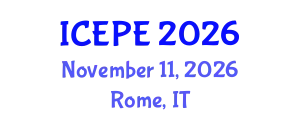 International Conference on Electrical and Power Engineering (ICEPE) November 11, 2026 - Rome, Italy