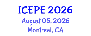 International Conference on Electrical and Power Engineering (ICEPE) August 05, 2026 - Montreal, Canada