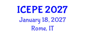 International Conference on Electrical and Power Engineering (ICEPE) January 18, 2027 - Rome, Italy