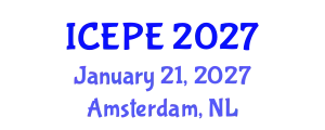 International Conference on Electrical and Power Engineering (ICEPE) January 21, 2027 - Amsterdam, Netherlands