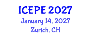 International Conference on Electrical and Power Engineering (ICEPE) January 14, 2027 - Zurich, Switzerland