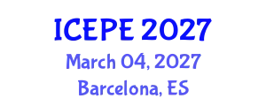 International Conference on Electrical and Power Engineering (ICEPE) March 04, 2027 - Barcelona, Spain