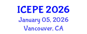 International Conference on Electrical and Power Engineering (ICEPE) January 05, 2026 - Vancouver, Canada