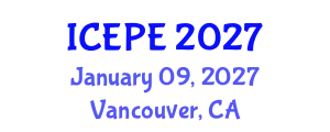 International Conference on Electrical and Power Engineering (ICEPE) January 09, 2027 - Vancouver, Canada