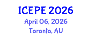 International Conference on Electrical and Power Engineering (ICEPE) April 06, 2026 - Toronto, Australia