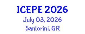 International Conference on Electrical and Power Engineering (ICEPE) July 03, 2026 - Santorini, Greece