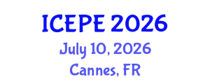 International Conference on Electrical and Power Engineering (ICEPE) July 10, 2026 - Cannes, France