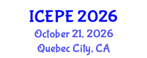 International Conference on Electrical and Power Engineering (ICEPE) October 21, 2026 - Quebec City, Canada