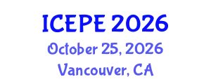 International Conference on Electrical and Power Engineering (ICEPE) October 25, 2026 - Vancouver, Canada