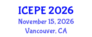 International Conference on Electrical and Power Engineering (ICEPE) November 15, 2026 - Vancouver, Canada