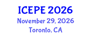 International Conference on Electrical and Power Engineering (ICEPE) November 29, 2026 - Toronto, Canada