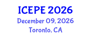 International Conference on Electrical and Power Engineering (ICEPE) December 09, 2026 - Toronto, Canada