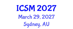 International Conference on Sports Medicine (ICSM) March 29, 2027 - Sydney, Australia