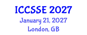 International Conference on Computer Science and Software Engineering (ICCSSE) January 21, 2027 - London, United Kingdom