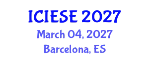 International Conference on Industrial Electronics and Systems Engineering (ICIESE) March 04, 2027 - Barcelona, Spain