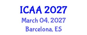 International Conference on Aeronautics and Astronautics (ICAA) March 04, 2027 - Barcelona, Spain