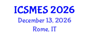 International Conference on Sport Medicine and Exercise Science (ICSMES) December 13, 2026 - Rome, Italy