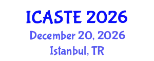 International Conference on Agricultural Science, Technology and Engineering (ICASTE) December 20, 2026 - Istanbul, Turkey