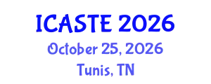 International Conference on Agricultural Science, Technology and Engineering (ICASTE) October 25, 2026 - Tunis, Tunisia