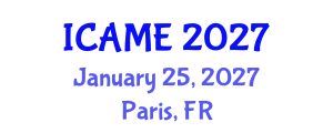 International Conference on Automation and Mechatronics Engineering (ICAME) January 25, 2027 - Paris, France